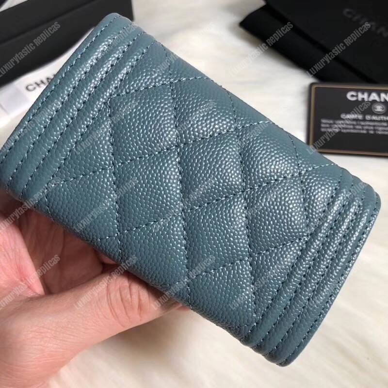 Ch*el boy small flap wallet blue