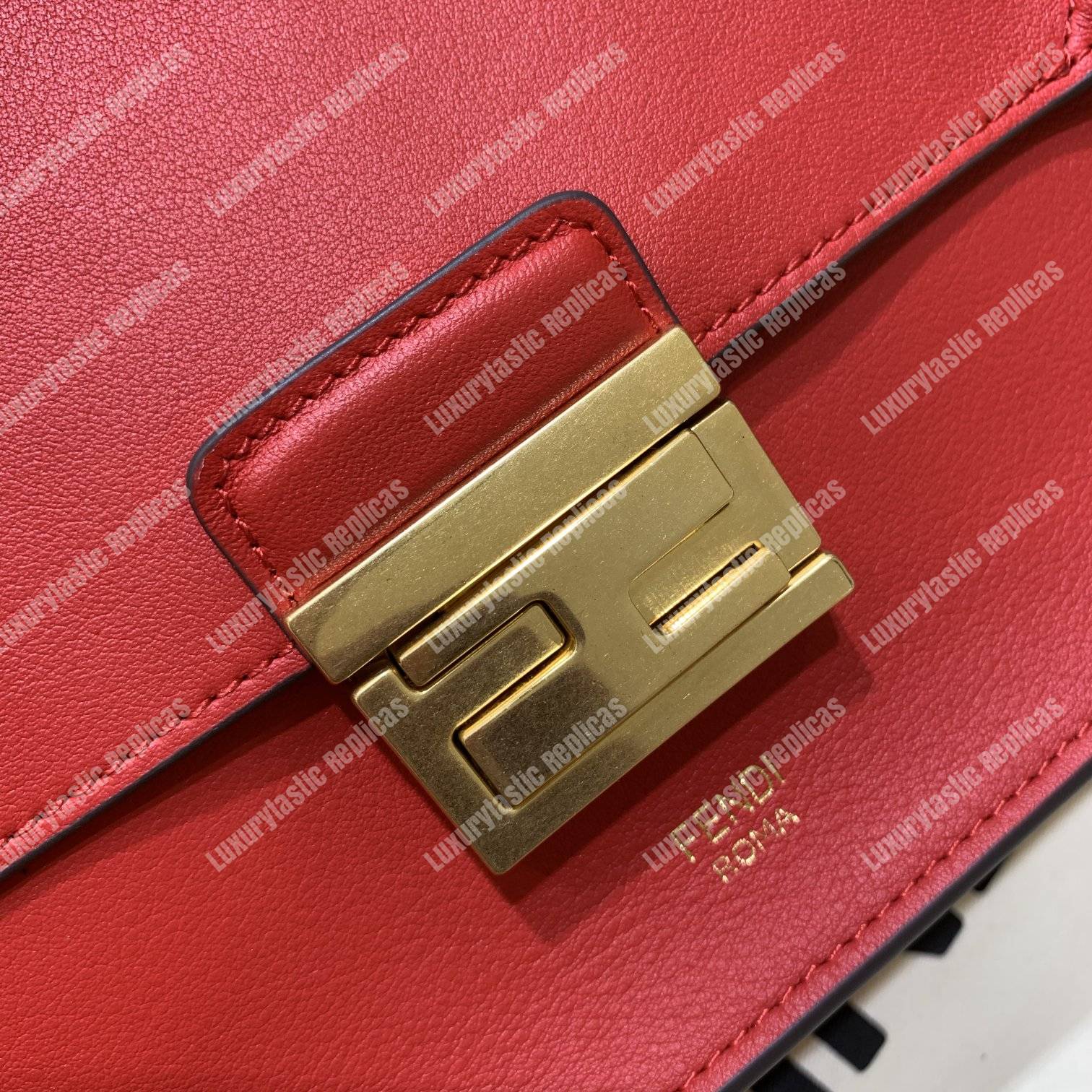 F**di kan u leather bag red