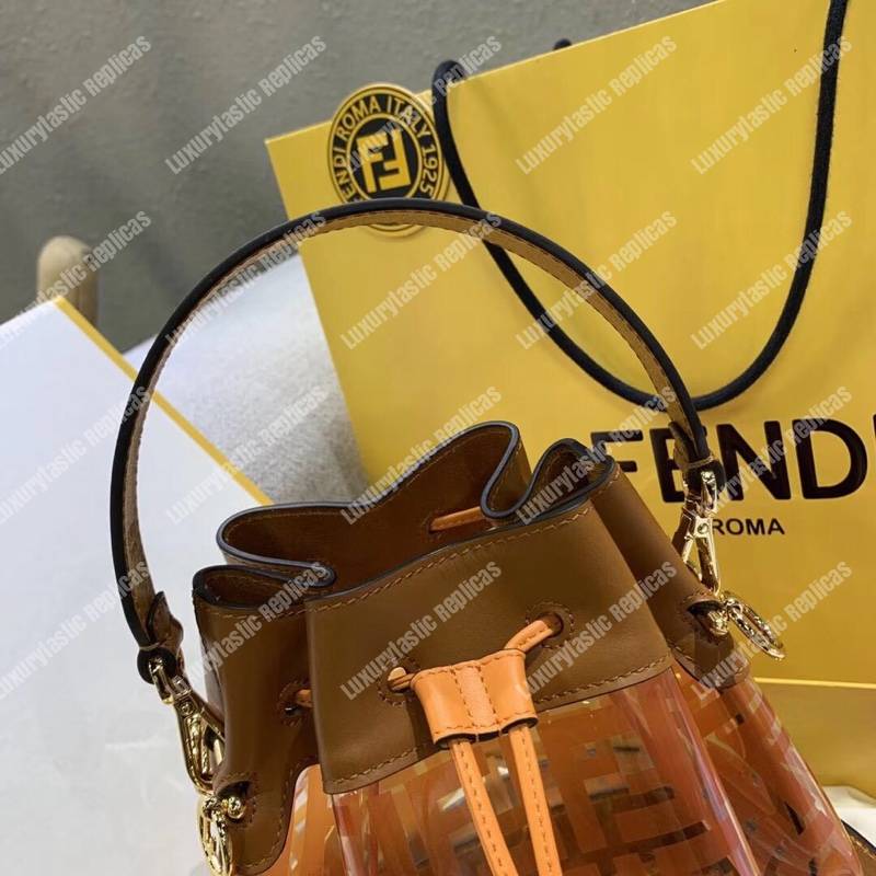 F**di mon tresor bag in polyurethane brown