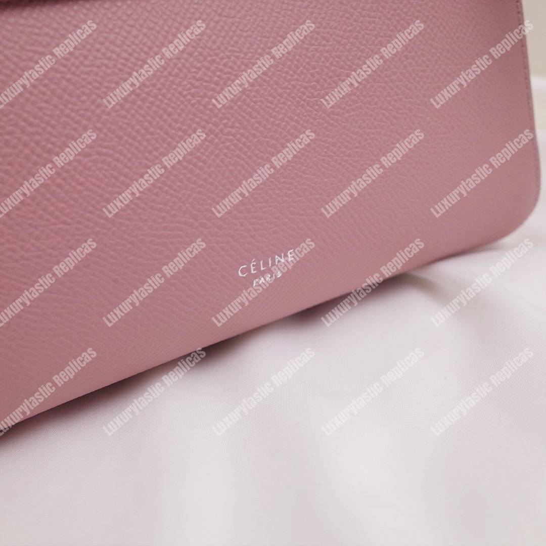 Ce**e nano belt bag in grained calfskin vintage pink