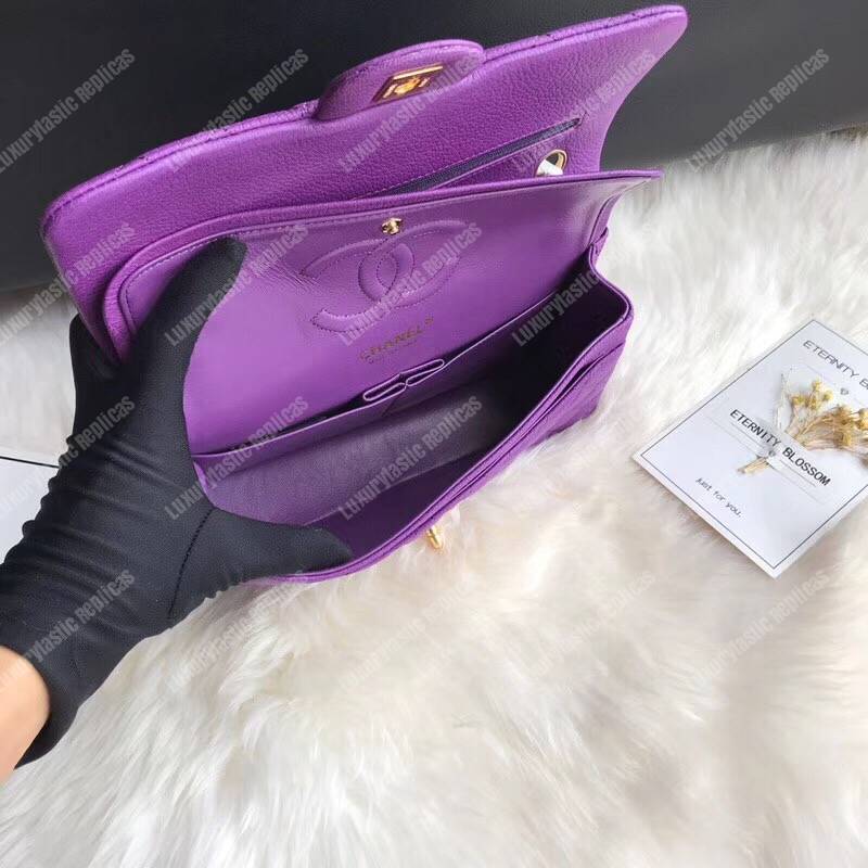 Ch*el medium classic handbag purple