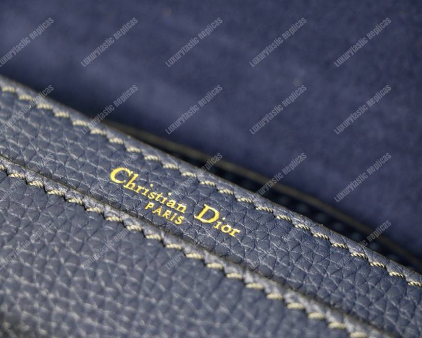 j’aD*or calfskin flap bag dark blue