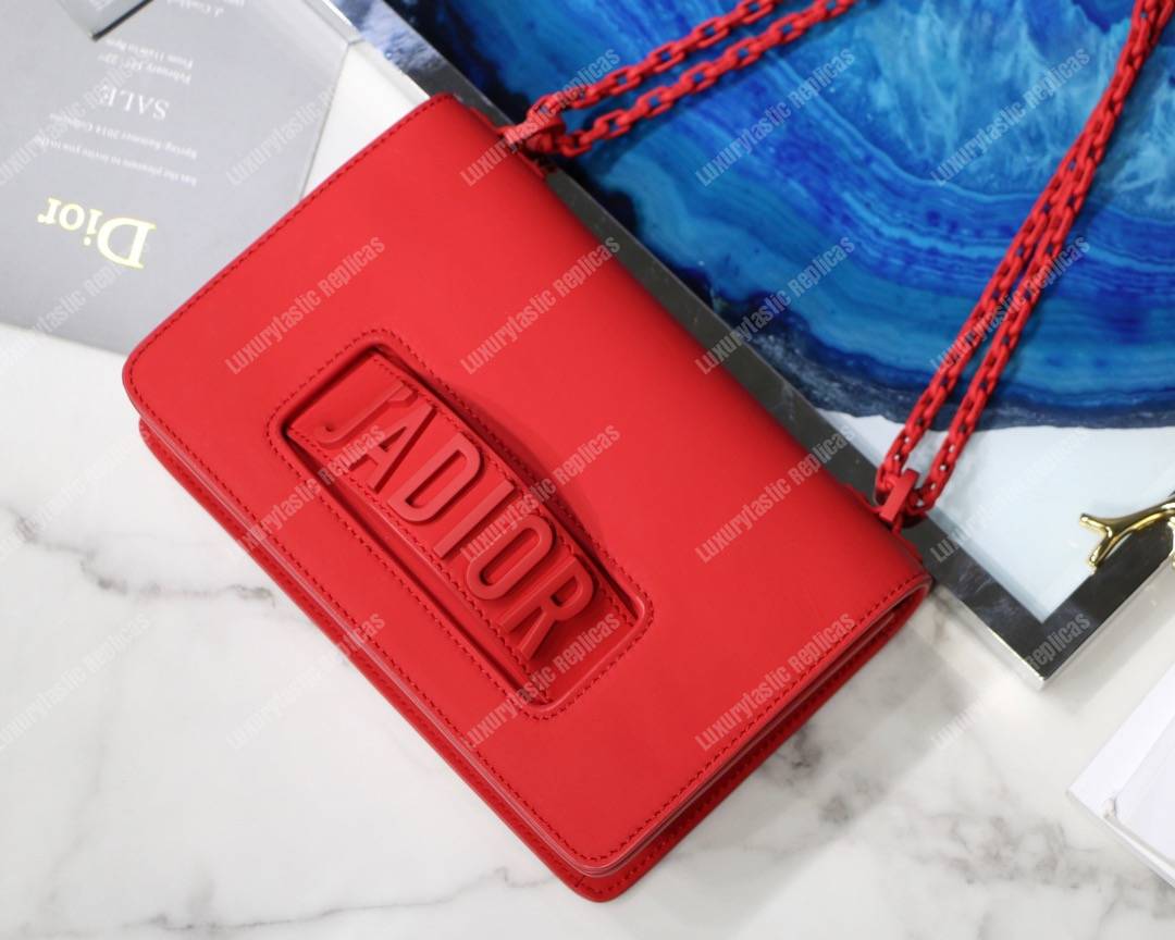 mini j’aD*or red ultra matte flap bag