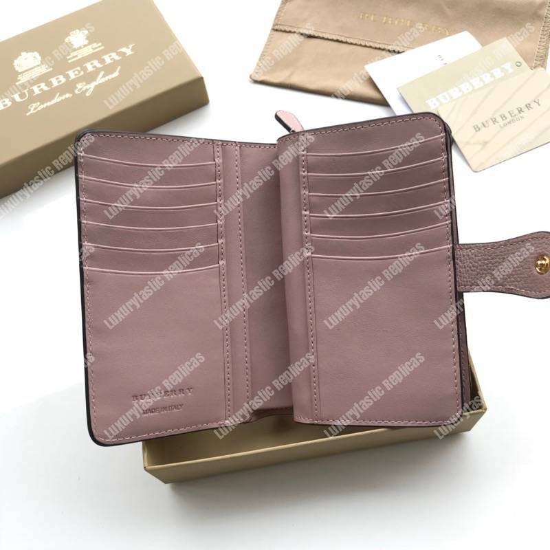 B**rry house check and leather wallet mahogany red