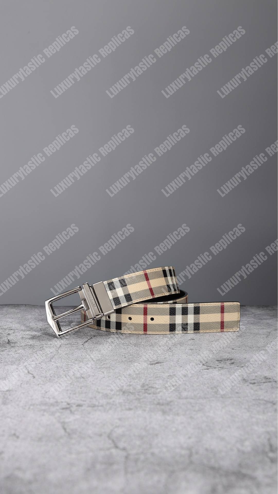 B**rry reversible vintage check leather belt