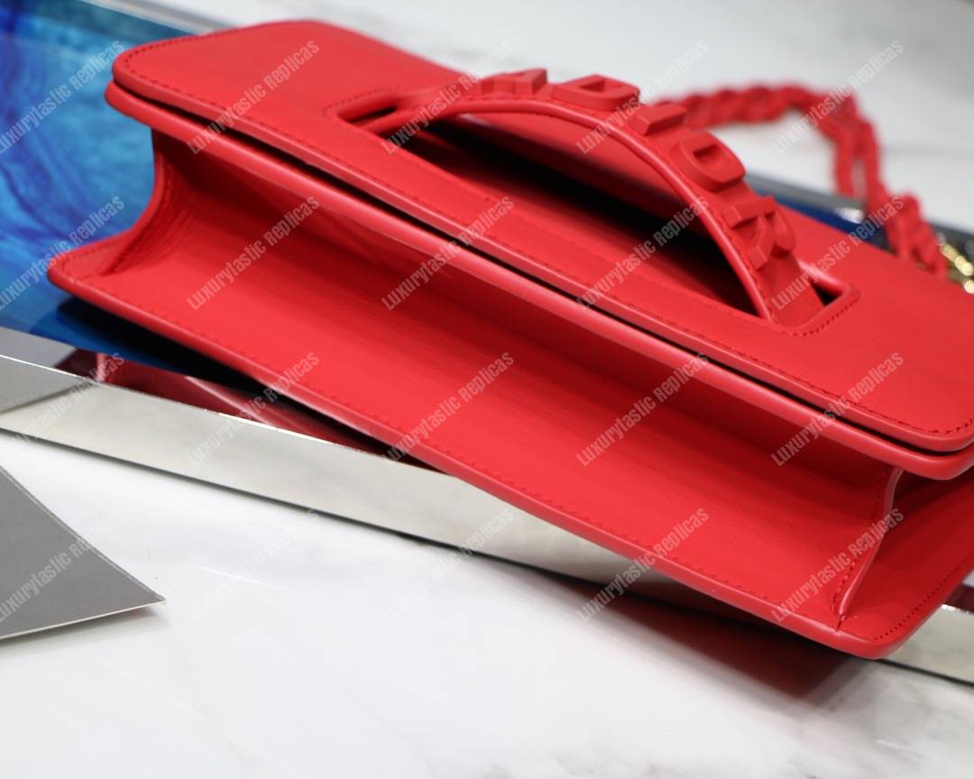 mini j’aD*or red ultra matte flap bag