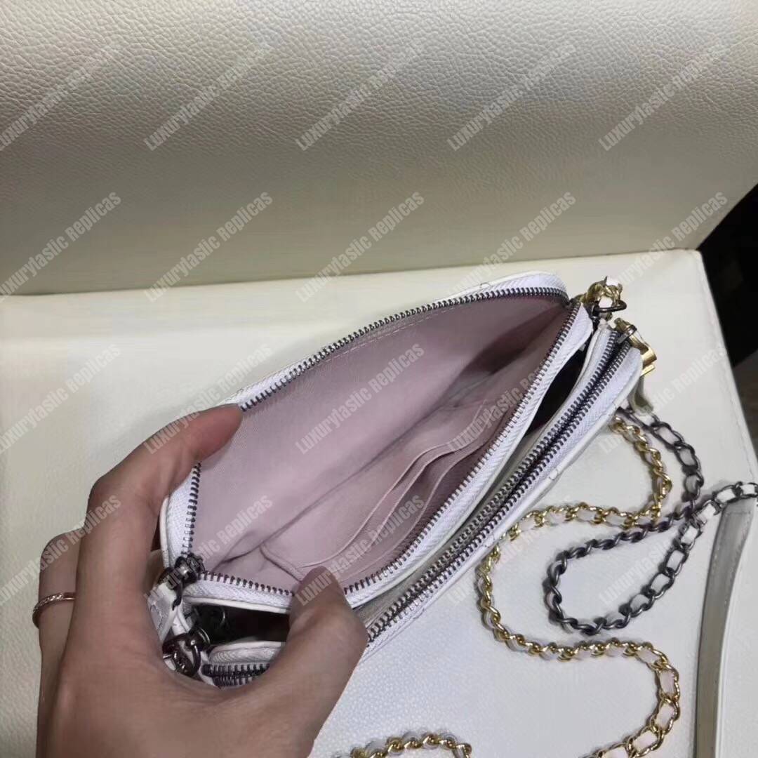 Ch*el clutch with chain white