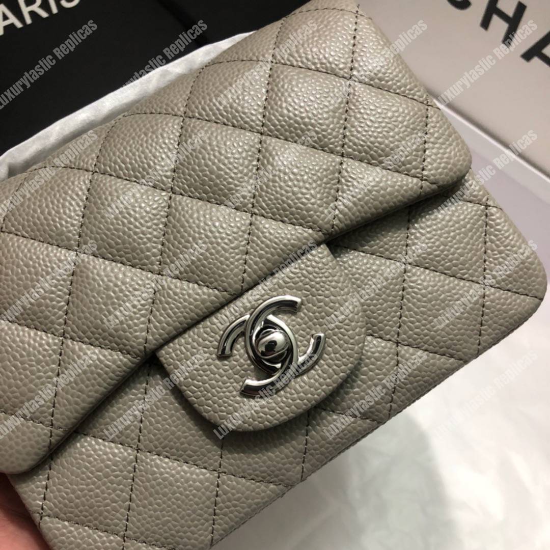 Ch*el mini flap bag grey