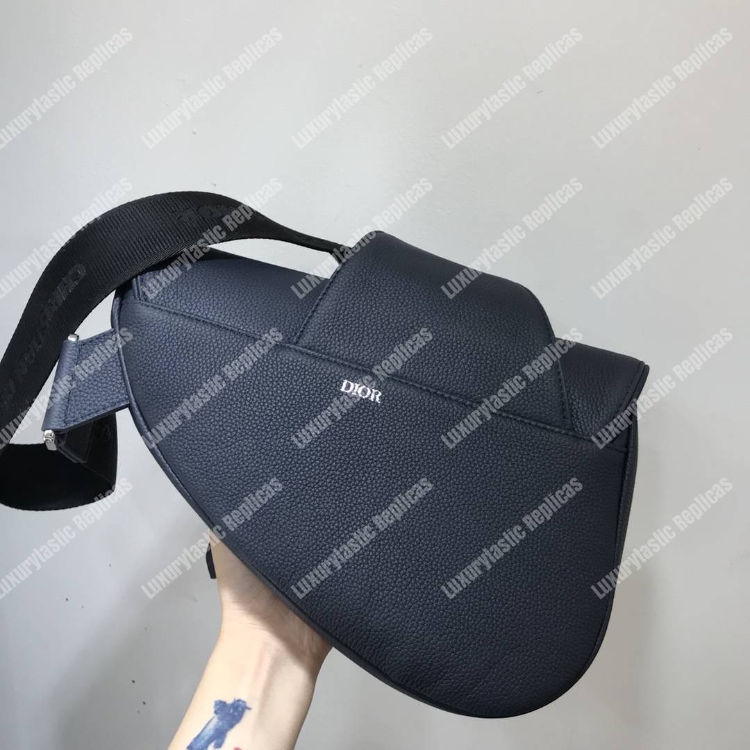 D*or saddle bag navy blue grained calfskin and alex foxton floral