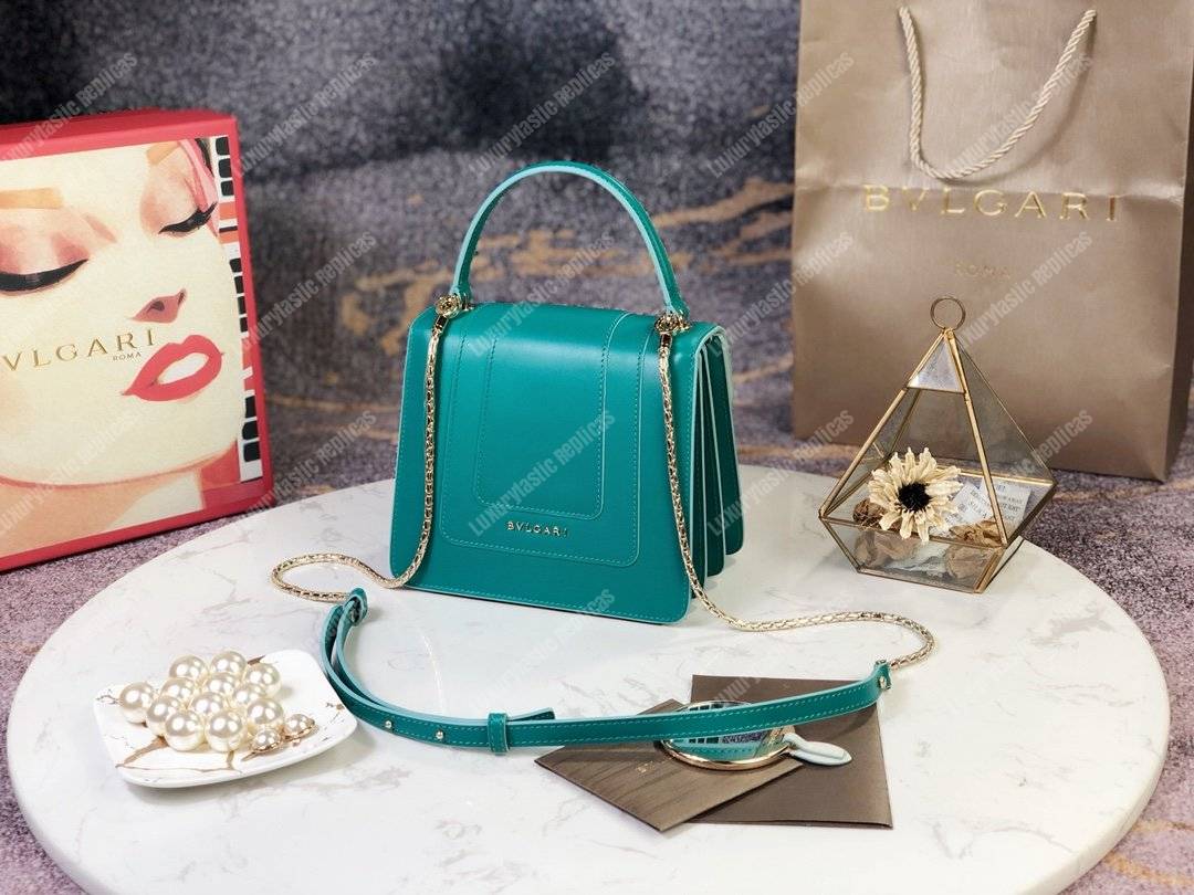 BVL Serpenti Forever Crossbody Bag White Agate / Tropical Turquoise