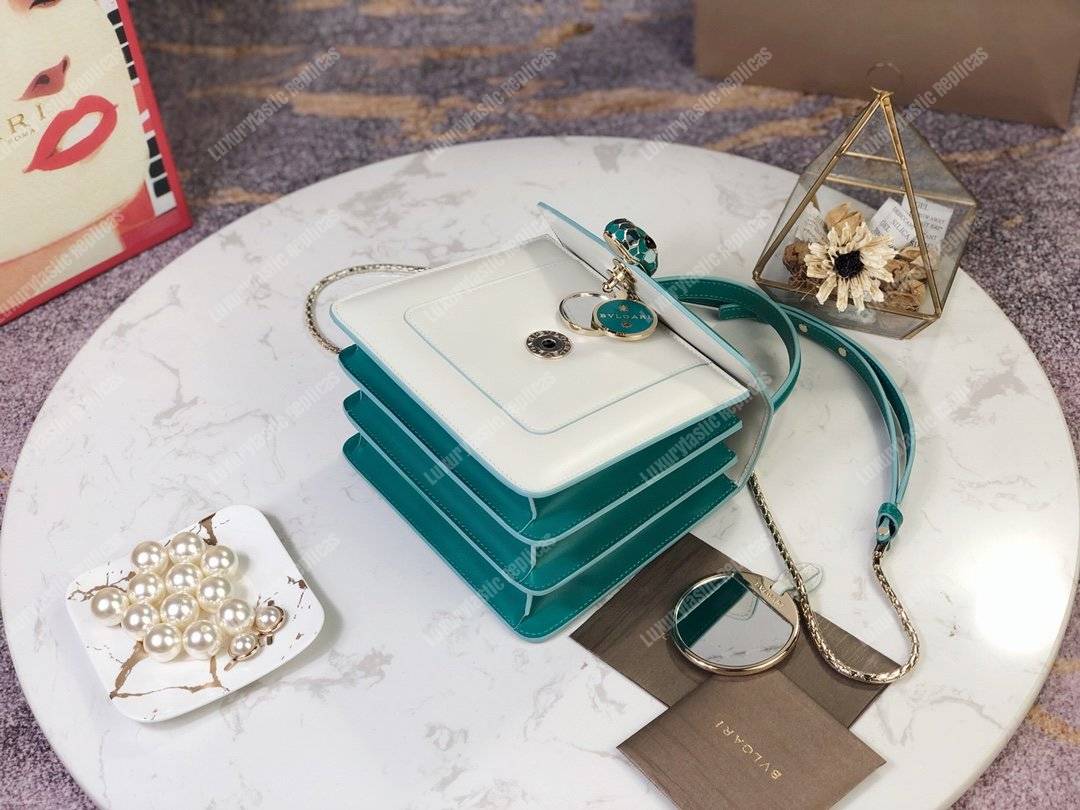 BVL Serpenti Forever Crossbody Bag White Agate / Tropical Turquoise