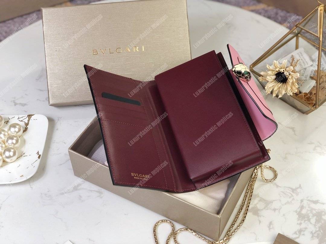 BVL Serpenti Forever Techno-Hybrid Wallet Flamingo Quartz