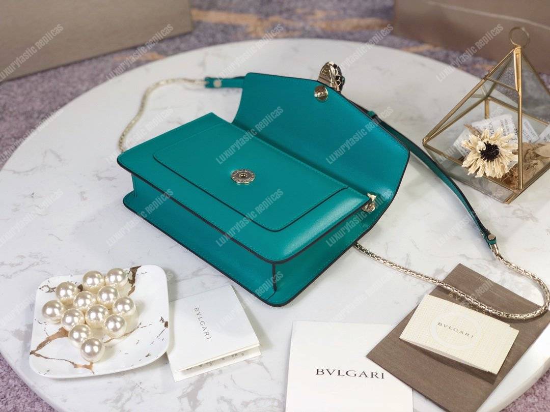 BVL Serpenti Forever Crossbody Bag Turquoise