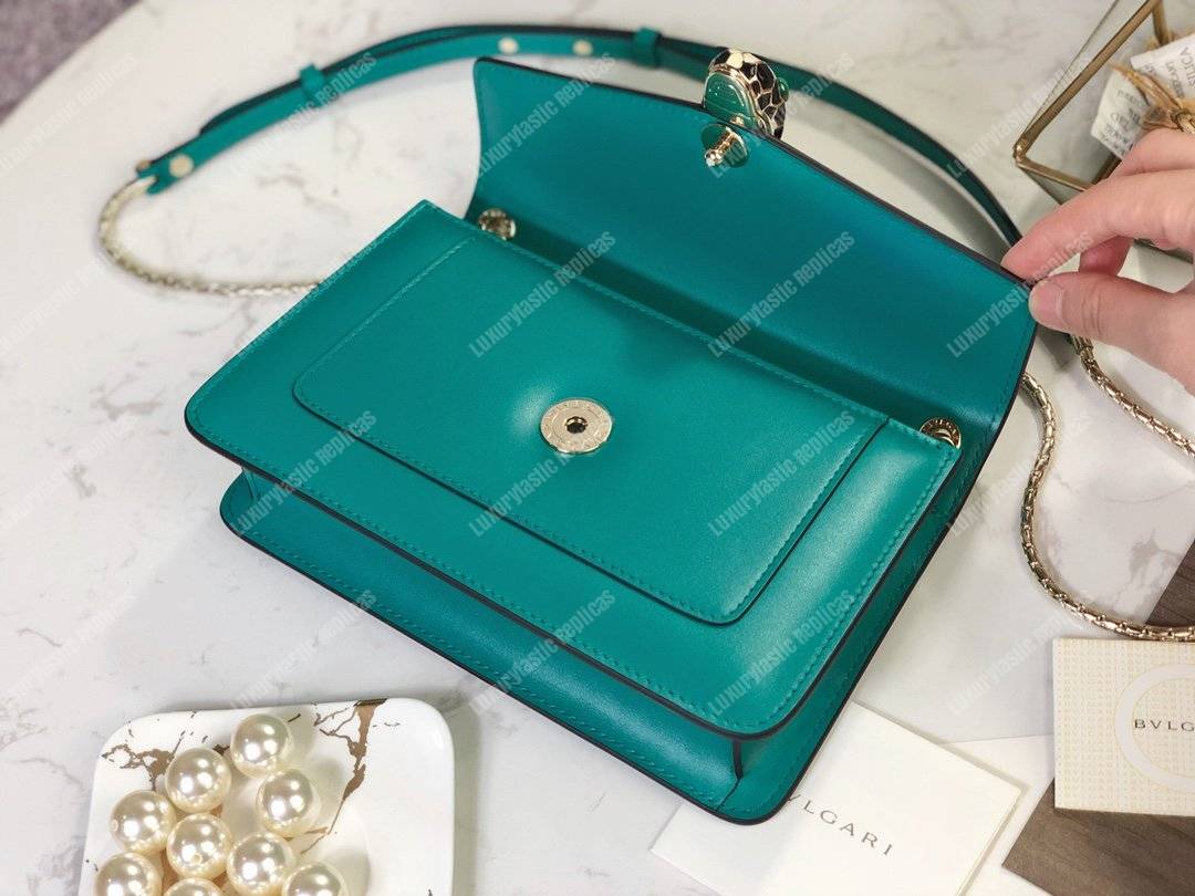 BVL Serpenti Forever Crossbody Bag Turquoise