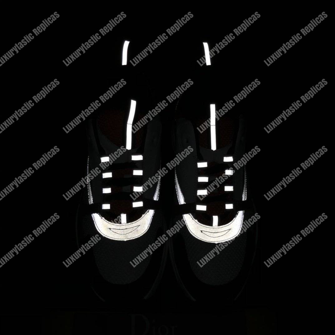 D*or b22 sneaker in red technical mesh and white and gray calfskin