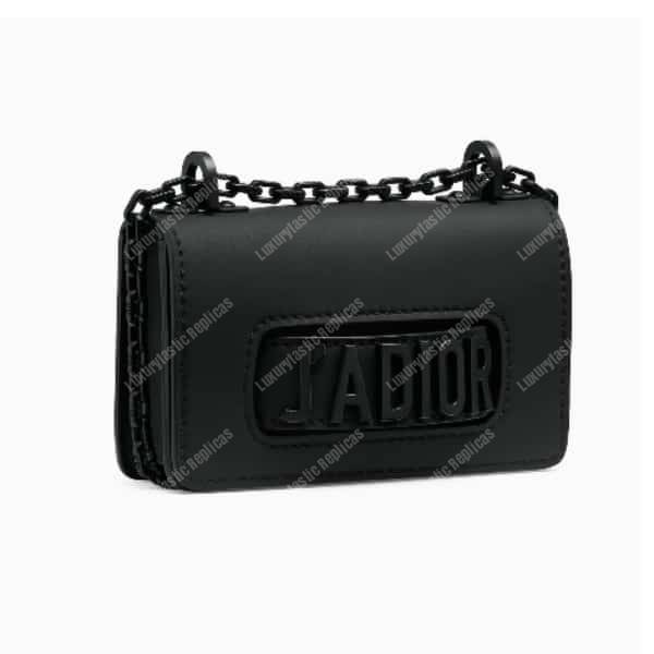 mini j’aD*or flap bag – black calfskin