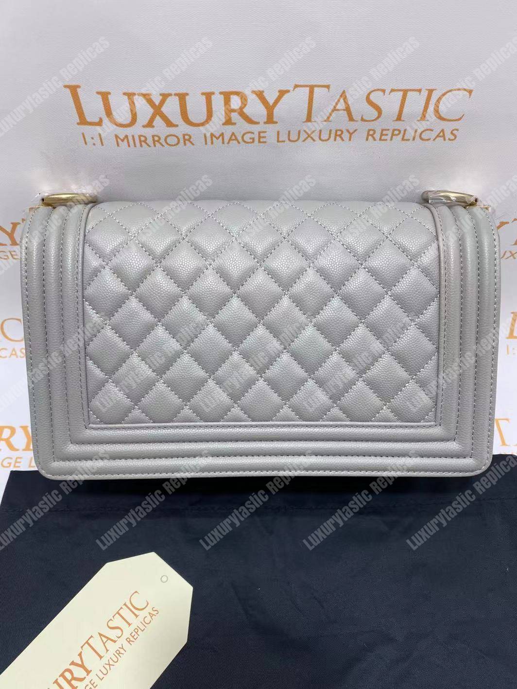 Ch*el boy medium handbag grey