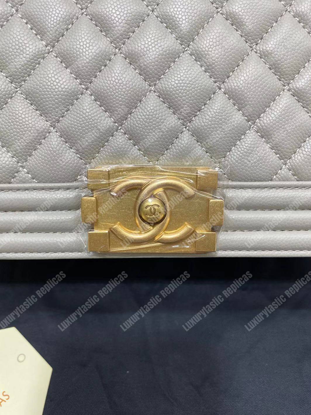 Ch*el boy medium handbag grey