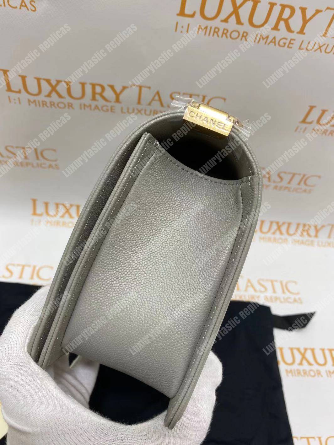 Ch*el boy medium handbag grey