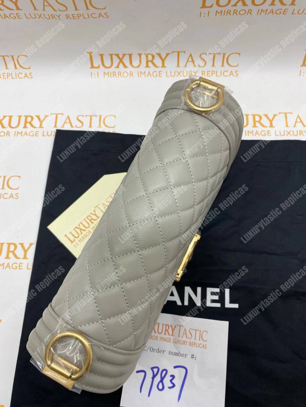 Ch*el boy medium handbag grey