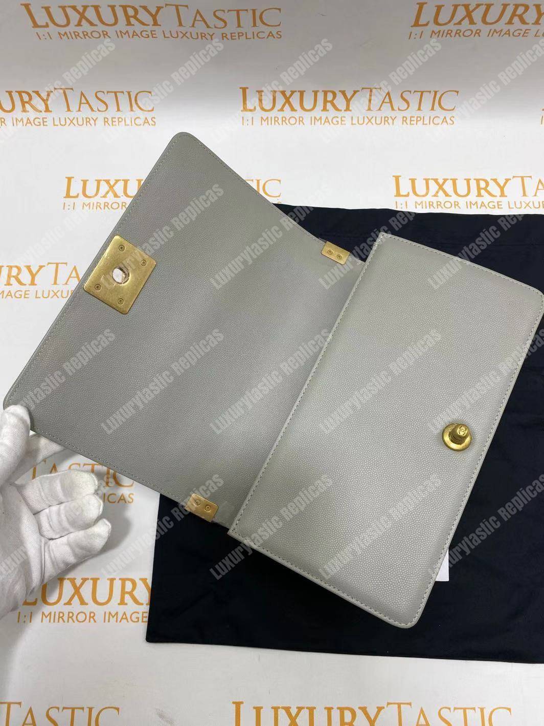 Ch*el boy medium handbag grey