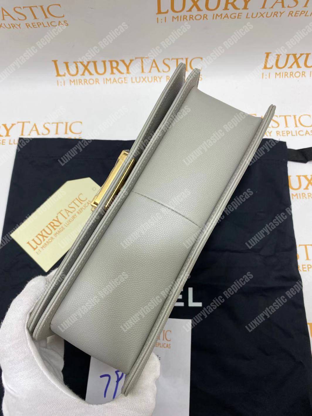 Ch*el boy medium handbag grey