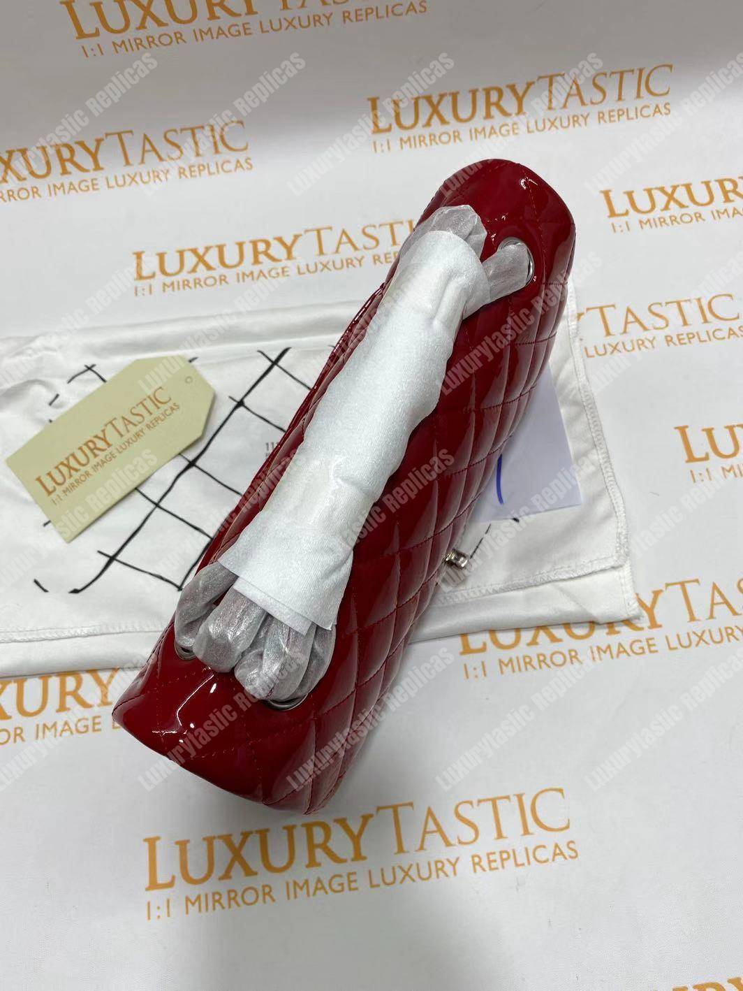 Ch*el classic medium flap bag red