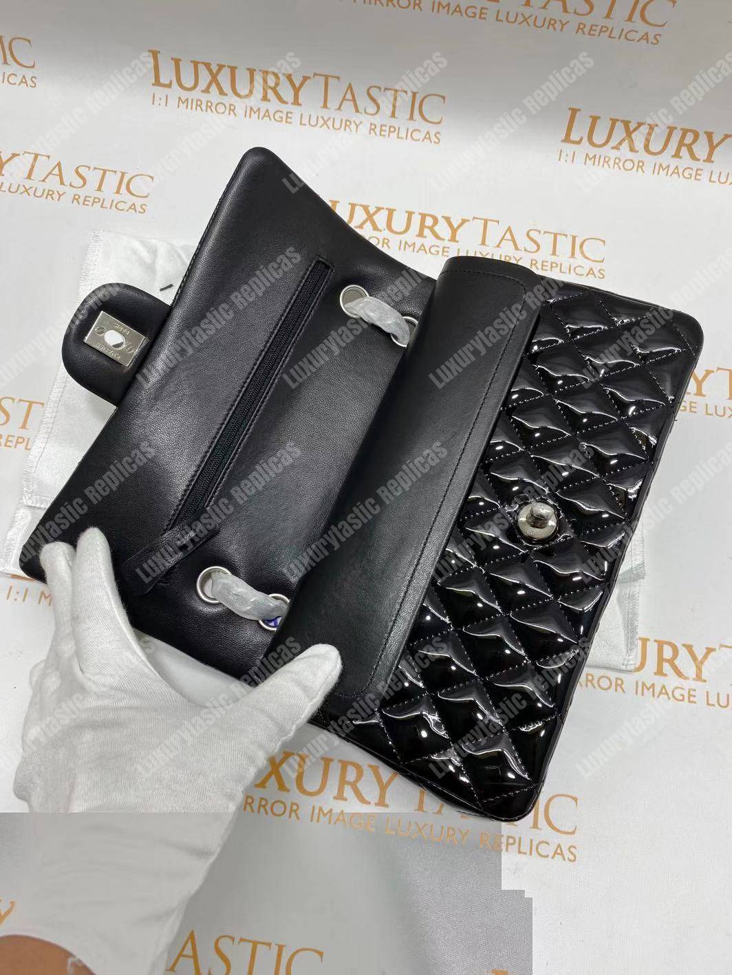 Ch*el classic medium flap bag black