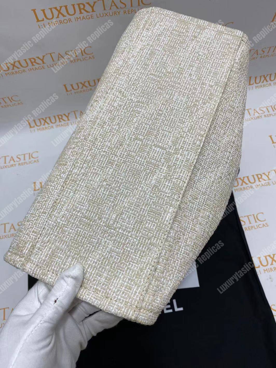 Ch*el deauville fabric tote beige