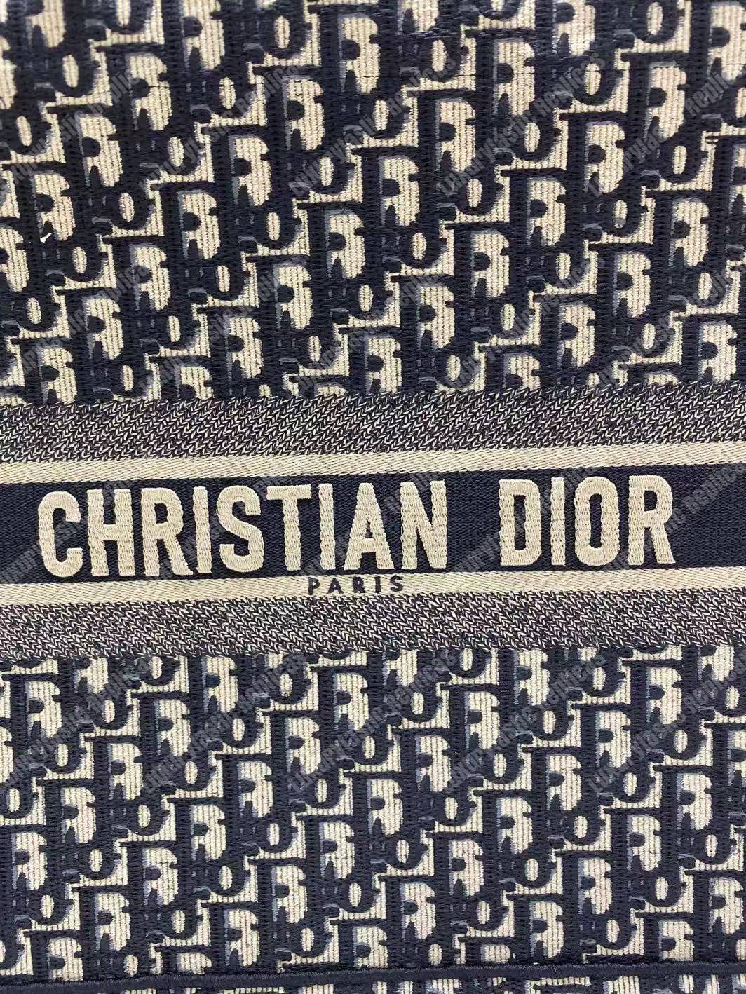 D*or book tote bag in embroidered canvas blue D*or oblique