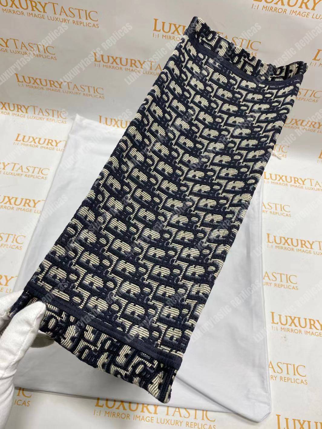 D*or book tote bag in embroidered canvas blue D*or oblique