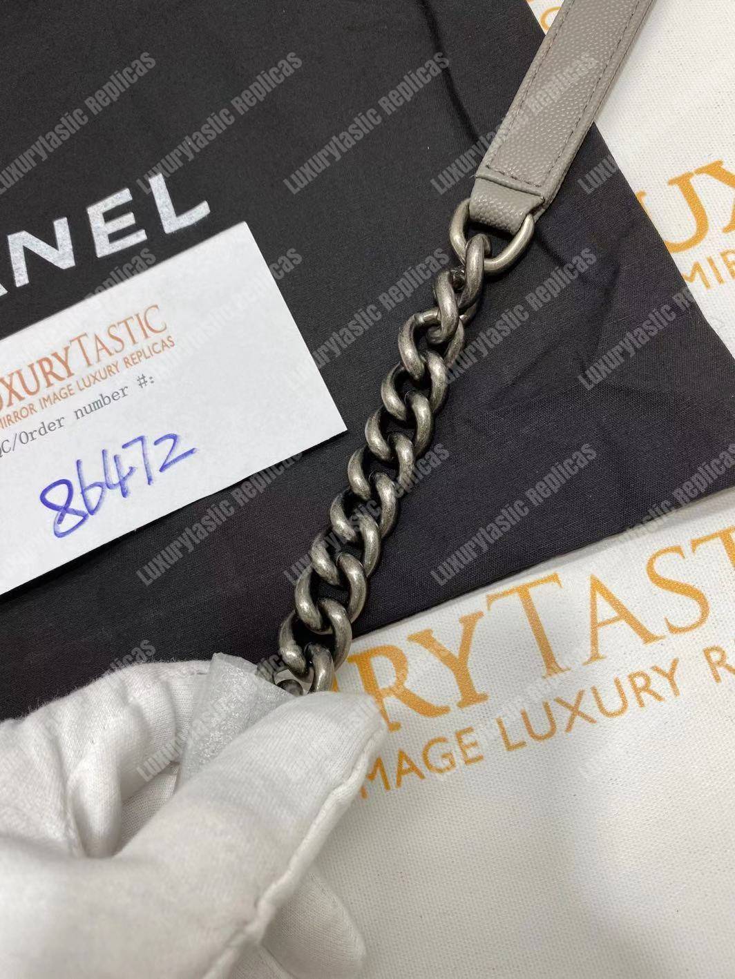 Ch*el boy medium handbag grey