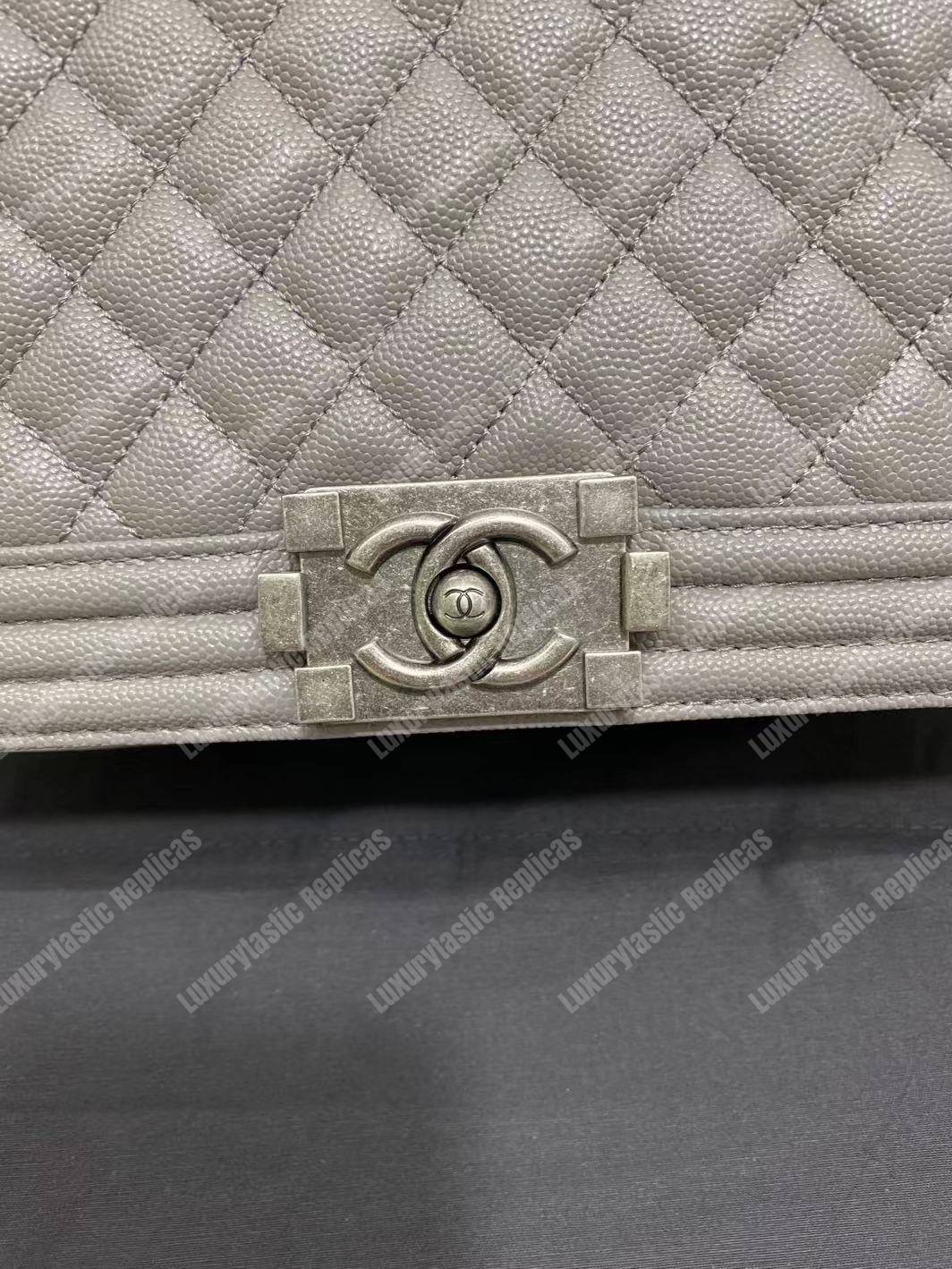 Ch*el boy medium handbag grey