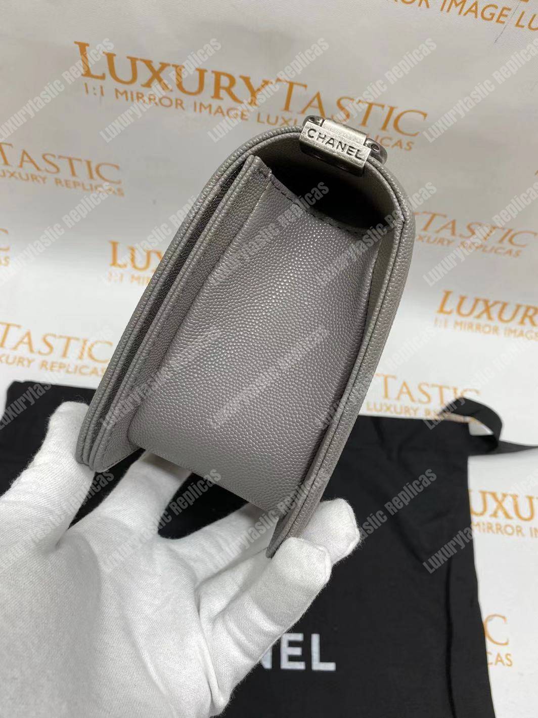 Ch*el boy medium handbag grey