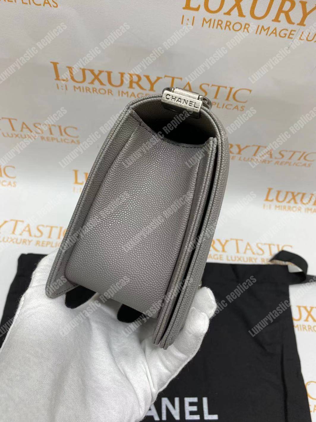 Ch*el boy medium handbag grey