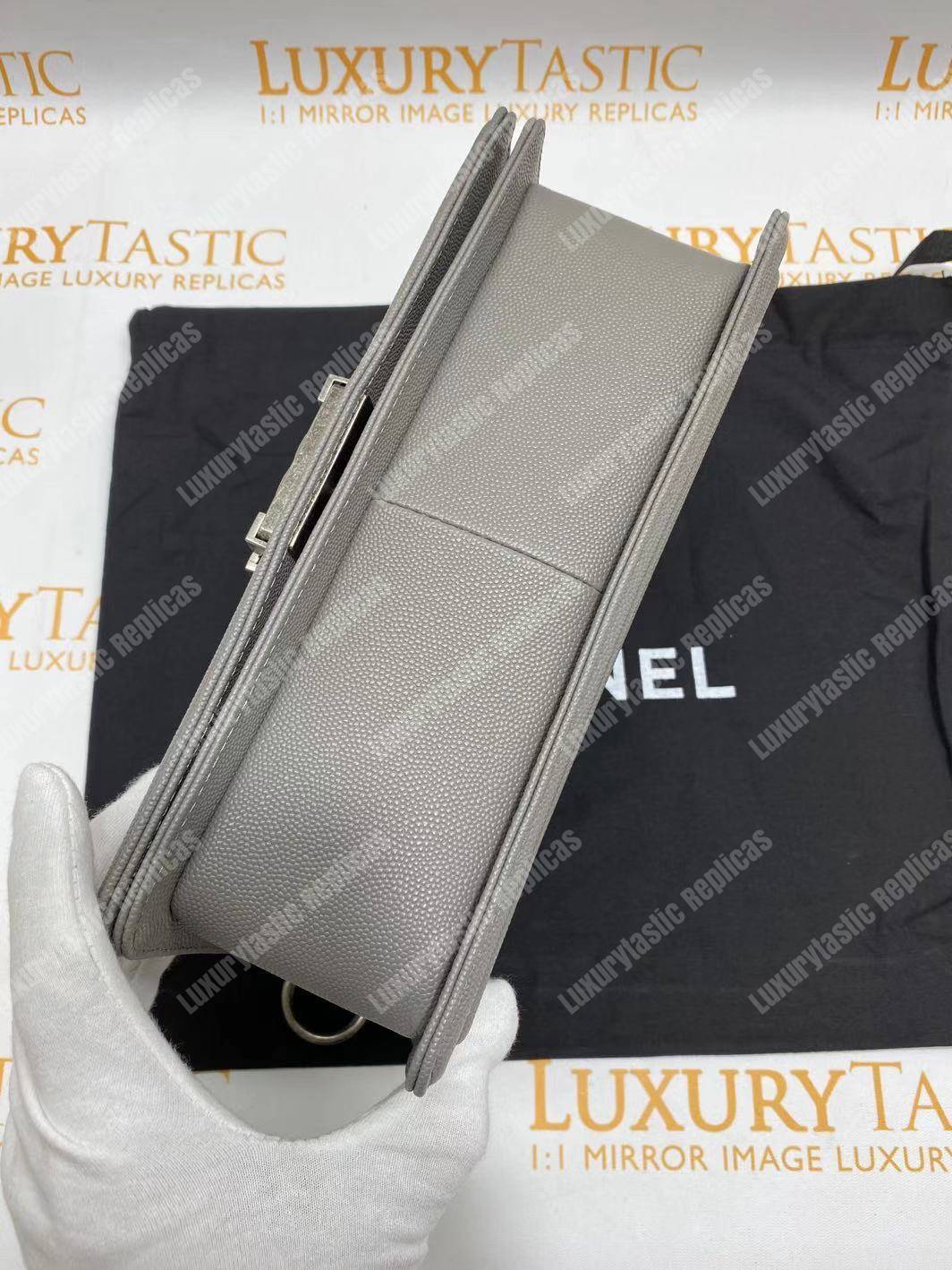 Ch*el boy medium handbag grey