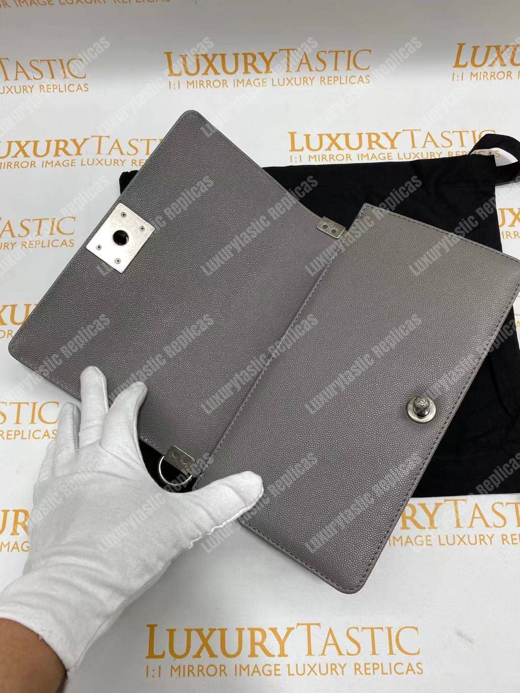 Ch*el boy medium handbag grey