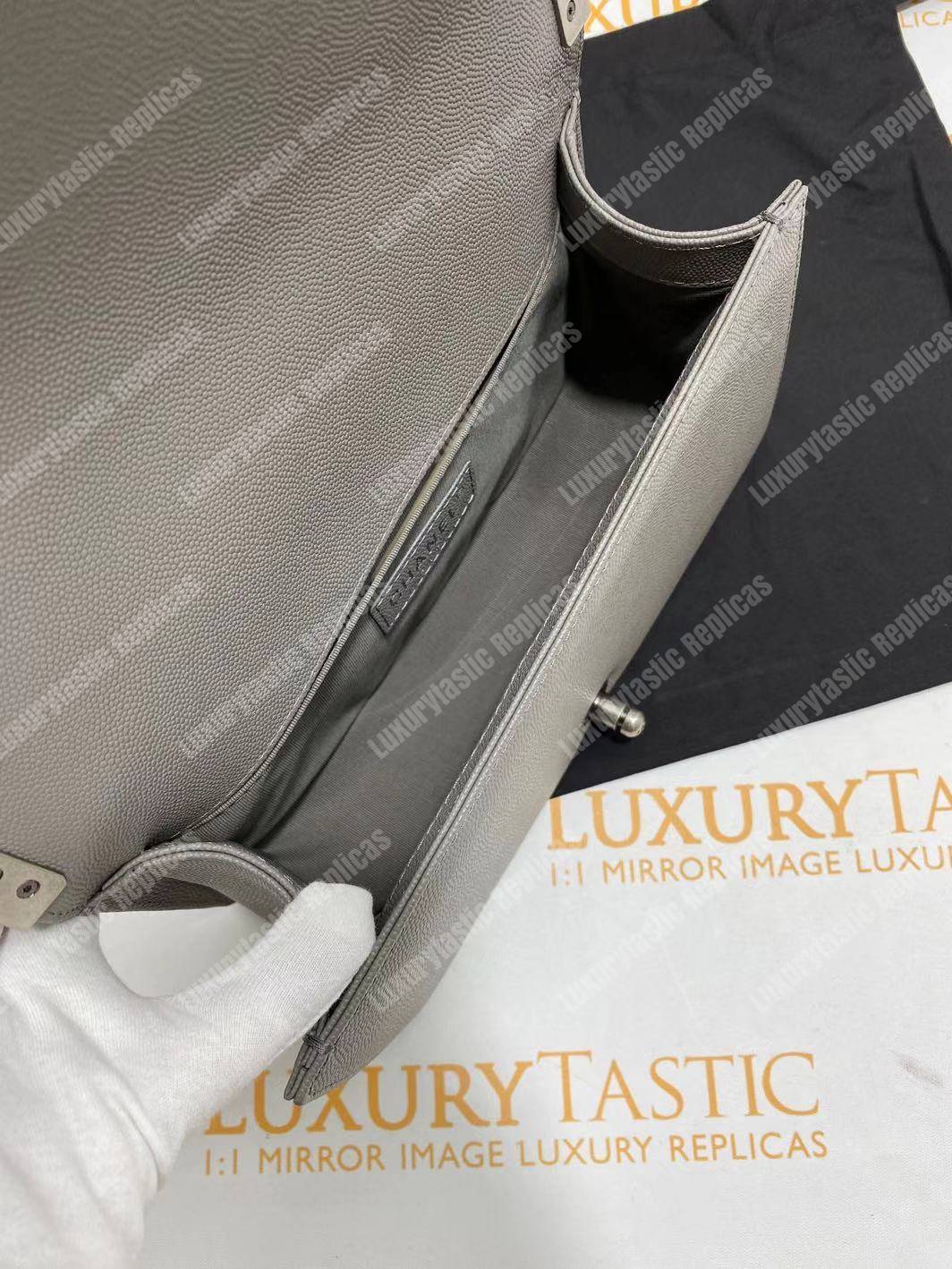 Ch*el boy medium handbag grey