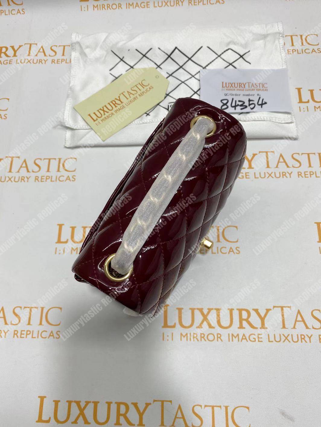 Ch*el mini flap bag burgundy