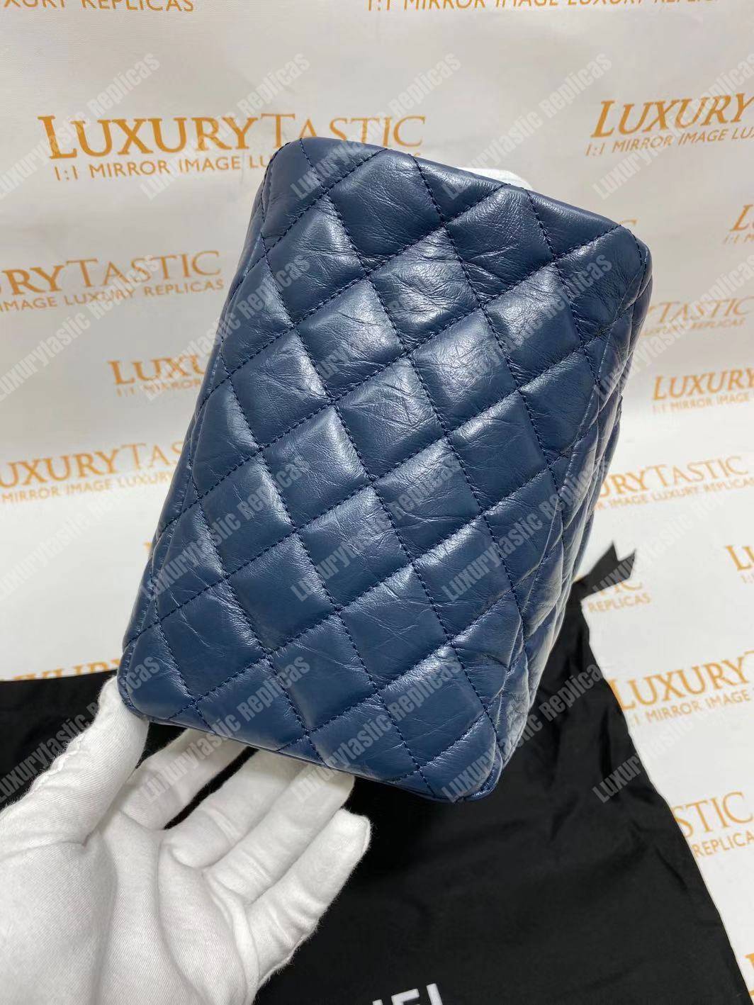 Ch*el large shopping bag blue (30cm)