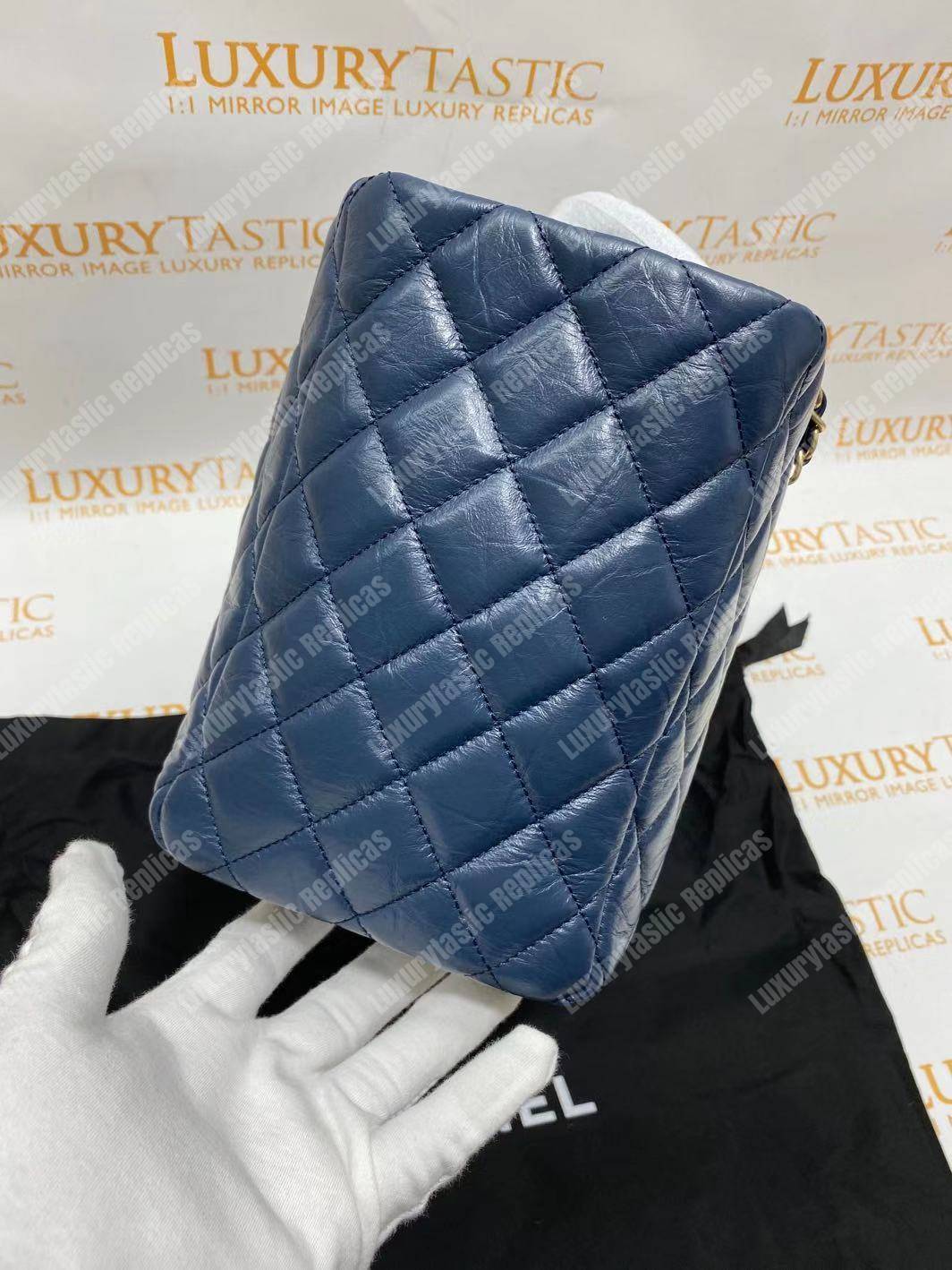 Ch*el large shopping bag blue (30cm)