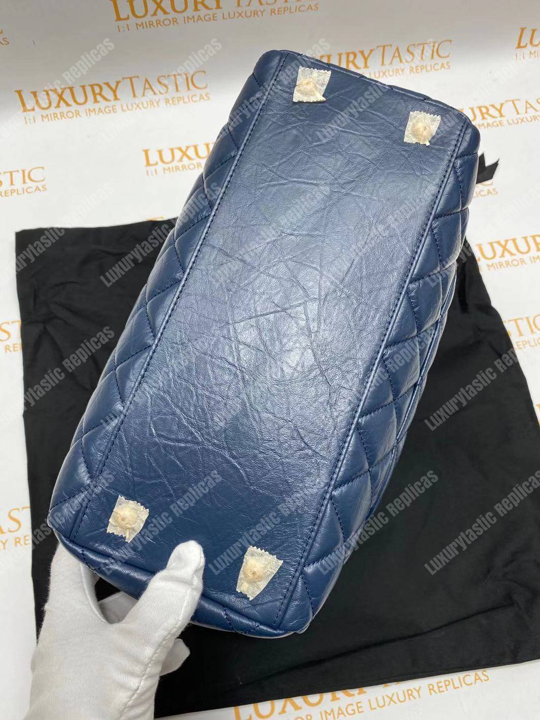 Ch*el large shopping bag blue (30cm)