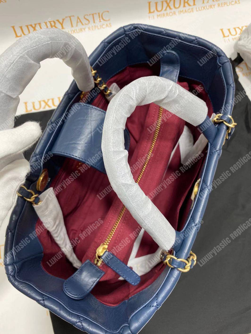 Ch*el large shopping bag blue (30cm)