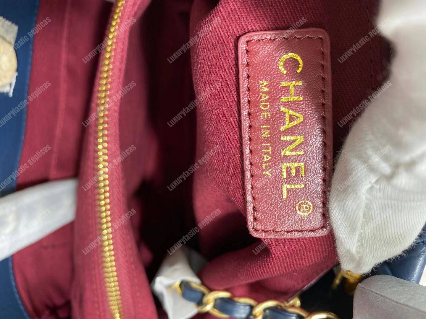 Ch*el large shopping bag blue (30cm)