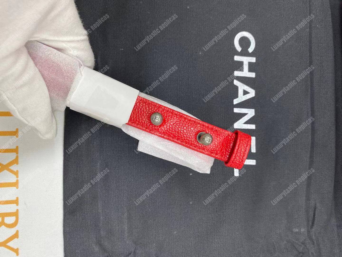 Ch*el boy medium handbag red