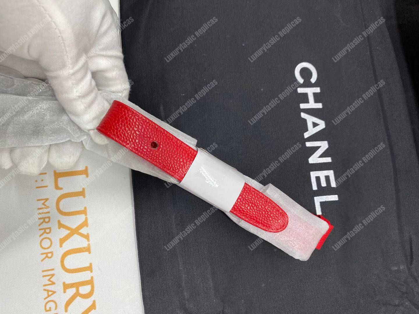 Ch*el boy medium handbag red