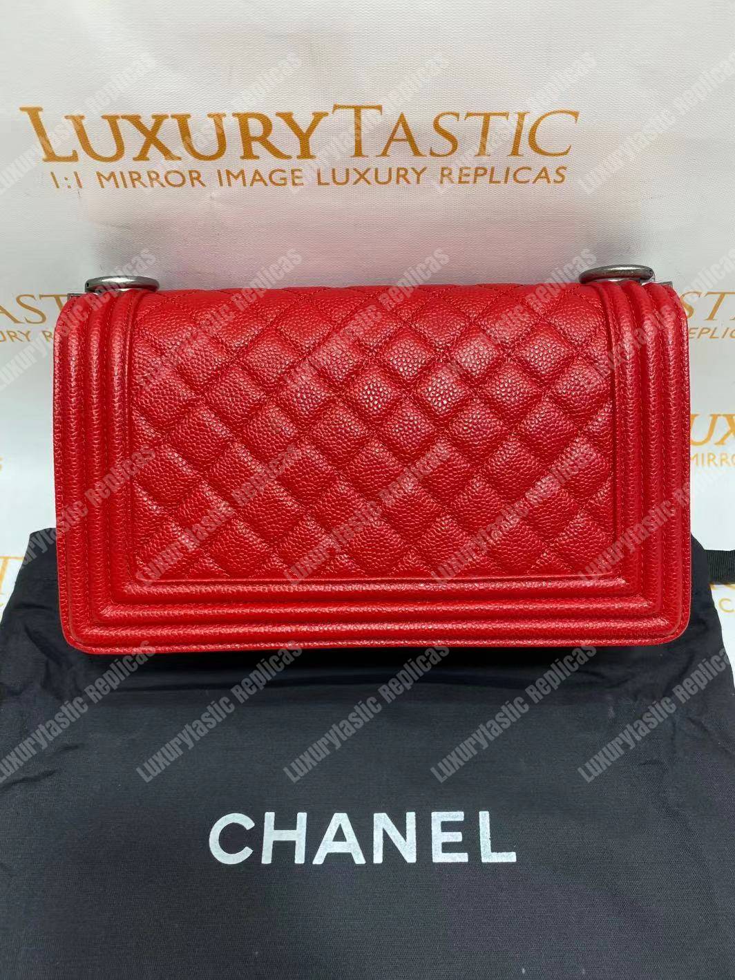 Ch*el boy medium handbag red