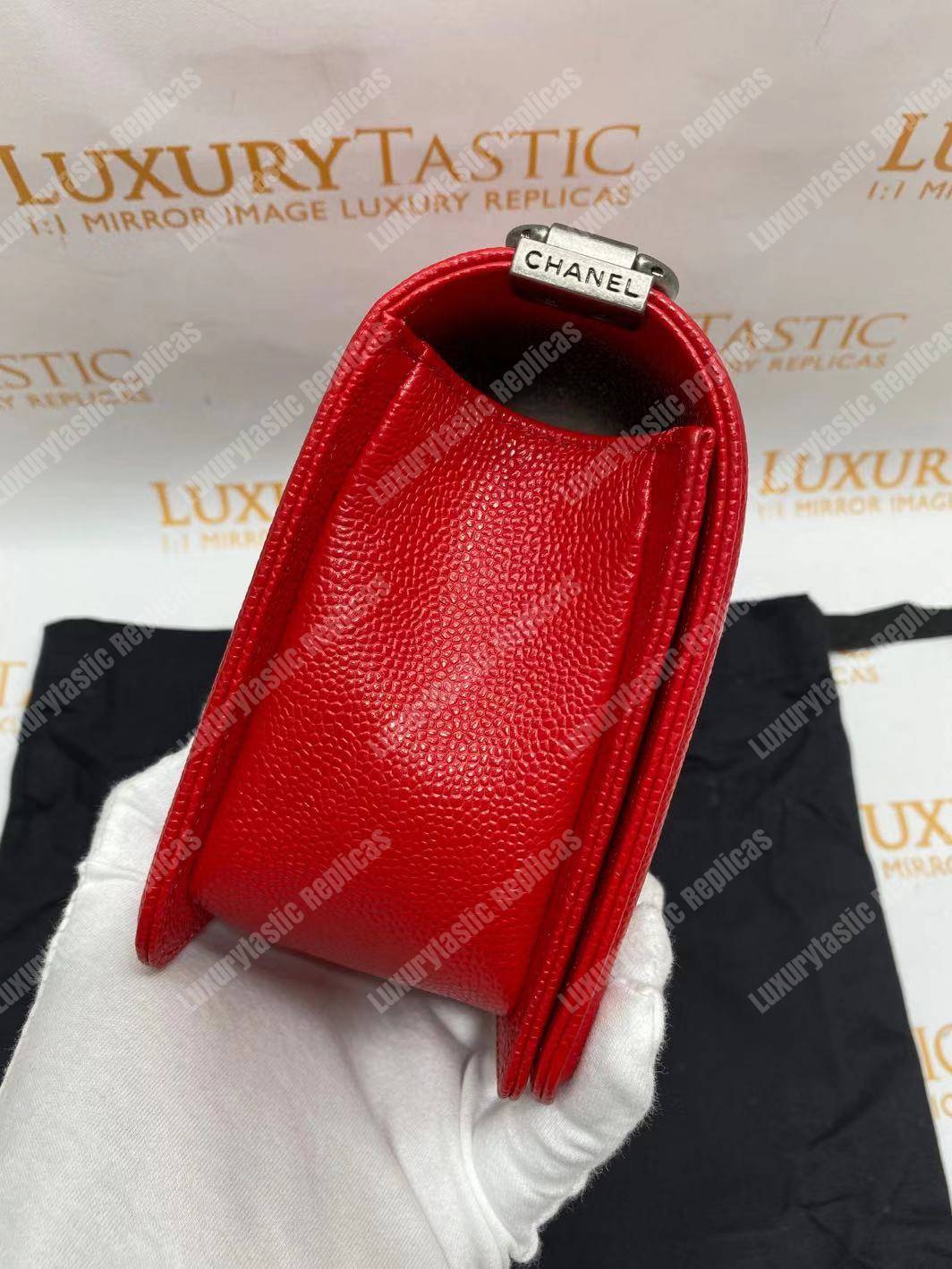 Ch*el boy medium handbag red