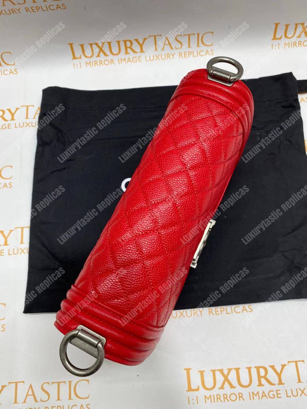 Ch*el boy medium handbag red