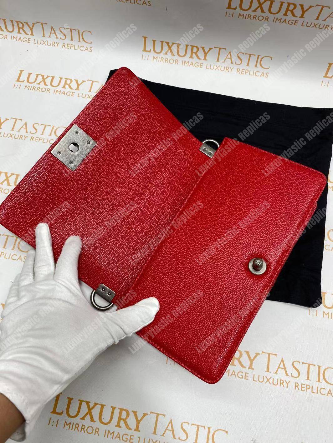 Ch*el boy medium handbag red